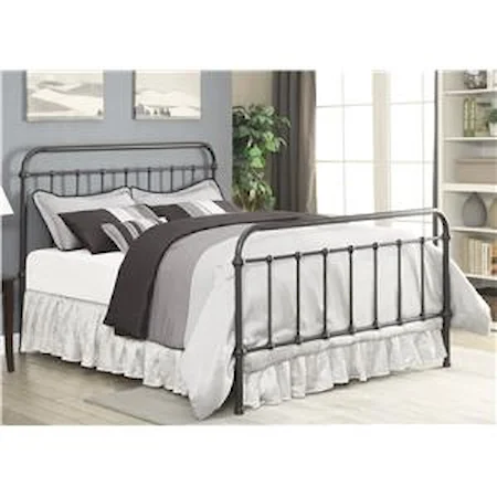 Transitional Queen Metal Bed